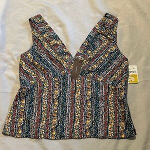 NWT Vintage cacharel Floral 
Sleeveless Silk Top Sz M